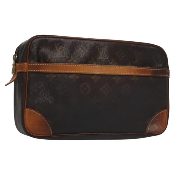 LOUIS VUITTON Monogram Compiegne 28 Clutch Bag M51845 LV Auth ti2707 - Picture 1 of 15
